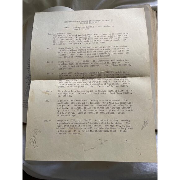 A Manual Of Engineering Drawing By Thomas E. French 1941 Sixth Edition Hardcover - Picture 15 of 16